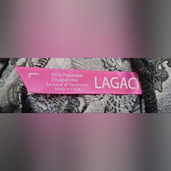 Women's Sundress Sz LG Black & Grey Geometric Pattern Boho Babydoll Dress Lagaci - Picture 10 of 10